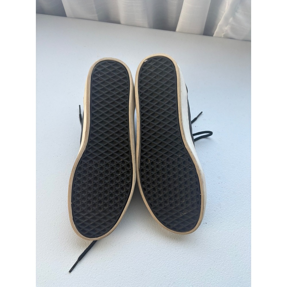 Vans Alomar High Top Sneakers Mens 9 Black Leather Canvas Fish Skeleton Lining - Picture 3 of 7